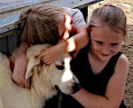 2 Girls Hugs Akbash Dog